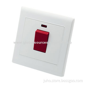 45A wall switch, I gang with a light, are popular on Europe market, Africa market
